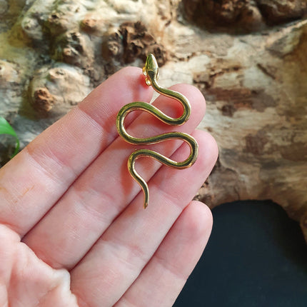 Gold Snake Earrings / Stud Earrings / Contemporary / Modern / Medusa / Boho / Brass / Animal / Nature