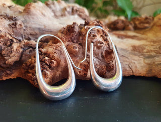 Solid Silver Metal Minimalist Earrings / Geometric Chic Ear Weights Ethnic Boho Classic Bohemian Gypsy Spiral Hippie Festival Tribal style
