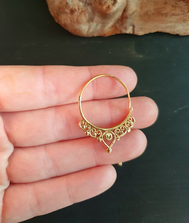 Small Boho Gold Hoop Earrings; Ethnic, Geometric, Small, Rustic, Yoga, Hippie, Gypsy, Pretty, Ssy, Boho, Bohemian, Festival