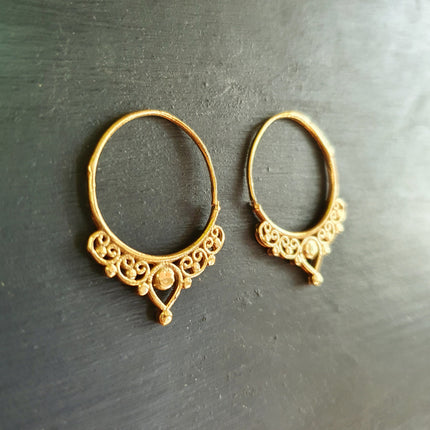 Small Boho Gold Hoop Earrings; Ethnic, Geometric, Small, Rustic, Yoga, Hippie, Gypsy, Pretty, Ssy, Boho, Bohemian, Festival