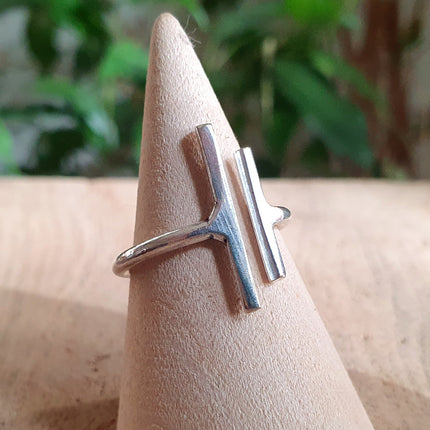 Minimaliste Silver Ring / Parallel Modern / Contemporary / Boho / Bohemian / Psy / Rustic / Tribal / Gypsy / Festival / Healing / Festival