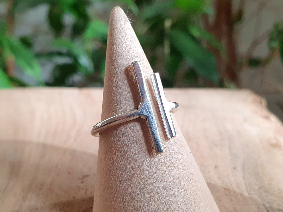 Minimaliste Silver Ring / Parallel Modern / Contemporary / Boho / Bohemian / Psy / Rustic / Tribal / Gypsy / Festival / Healing / Festival