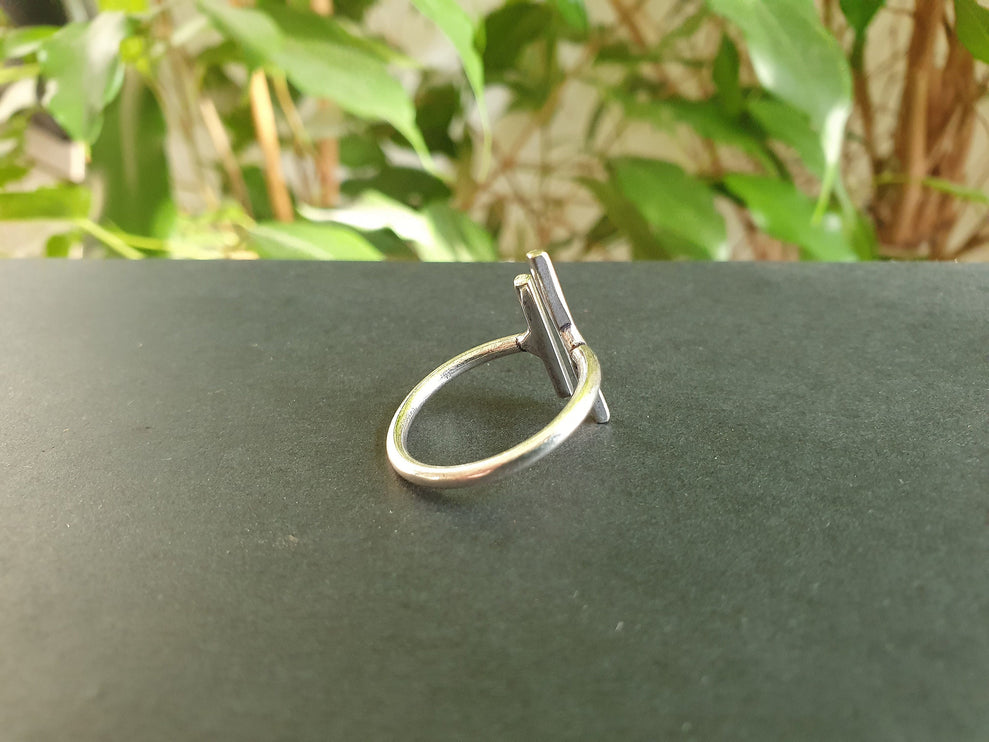 Minimaliste Silver Ring / Parallel Modern / Contemporary / Boho / Bohemian / Psy / Rustic / Tribal / Gypsy / Festival / Healing / Festival