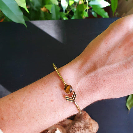 Arrow Bracelet / Rose Quartz / Brass / Boho / Bangle / Brass / Ethnic / Rustic / Bohemian / Hippie / Gypsy / Body / Adjustable