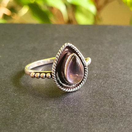 Ethnic style Silver & Amethyst Ring / Moon / Boho / Bohemian / Psy / Rustic / Tribal / Gypsy / Festival / Healing / Festival