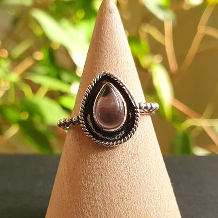 Ethnic style Silver & Amethyst Ring / Moon / Boho / Bohemian / Psy / Rustic / Tribal / Gypsy / Festival / Healing / Festival