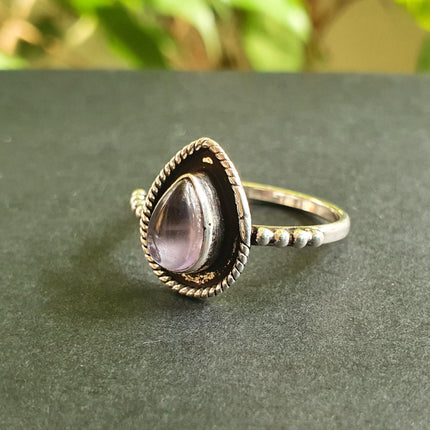 Ethnic style Silver & Amethyst Ring / Moon / Boho / Bohemian / Psy / Rustic / Tribal / Gypsy / Festival / Healing / Festival