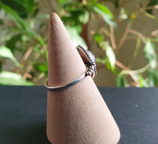 Boho Black Onyx Silver Ring / Ethnic / Rustic / Festival / Tribal / Black / Hippie / Gypsy / Psy / Stone / Healing / Adjustable