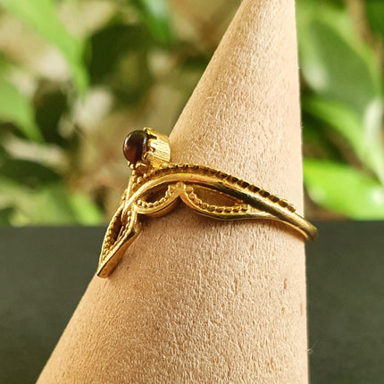 Amethyst Ethnic style Brass Ring / Moon / Boho / Bohemian / Psy / Rustic / Tribal / Gypsy / Festival / Healing / Festival