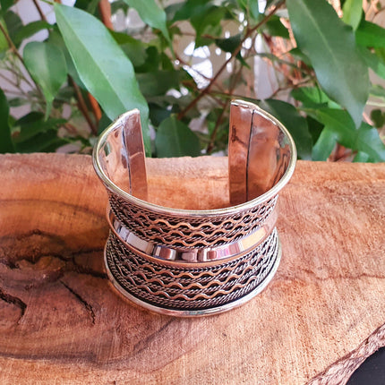 Textured Silver Cuff Bracelet / Tribal / Celtic / Boho / Ethnic / Rustic / Bohemian / Hippie / Jewellery / Adjustable / Unisex / Mens