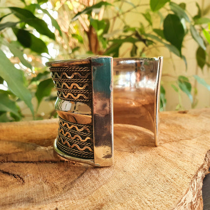 Textured Silver Cuff Bracelet / Tribal / Celtic / Boho / Ethnic / Rustic / Bohemian / Hippie / Jewellery / Adjustable / Unisex / Mens