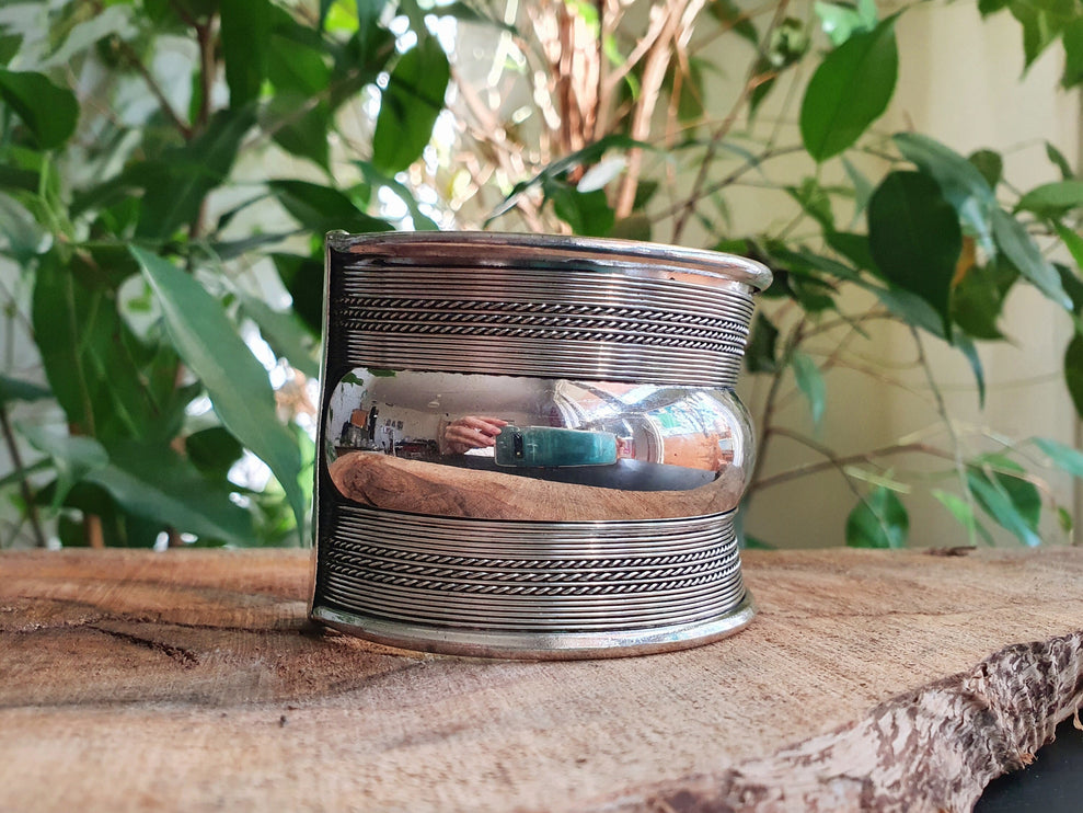 Textured Silver Cuff Bracelet / Tribal / Celtic / Boho / Ethnic / Rustic / Bohemian / Hippie / Jewellery / Adjustable / Unisex / Mens