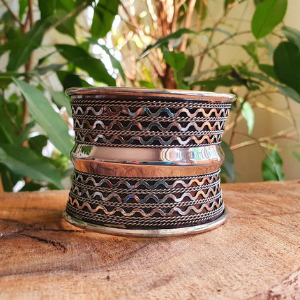 Textured Silver Cuff Bracelet / Tribal / Celtic / Boho / Ethnic / Rustic / Bohemian / Hippie / Jewellery / Adjustable / Unisex / Mens