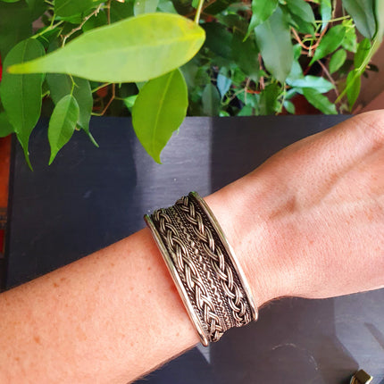 Small Silver Celtic Cuff Bracelet / Tribal / Mens Bracelet / Boho / Ethnic / Rustic / Bohemian / Hippie / Gypsy / Jewellery / Mens jewelery