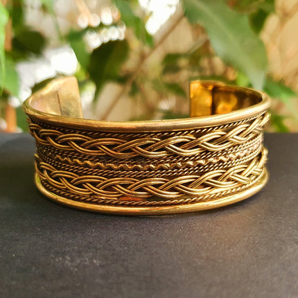 Small Brass Celtic Cuff Bracelet / Tribal / Mens Bracelet / Boho / Ethnic / Rustic / Bohemian / Hippie / Gypsy / Jewellery / Mens jewelery