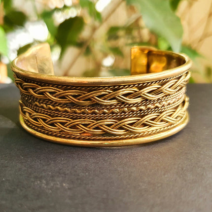 Small Brass Celtic Cuff Bracelet / Tribal / Mens Bracelet / Boho / Ethnic / Rustic / Bohemian / Hippie / Gypsy / Jewellery / Mens jewelery