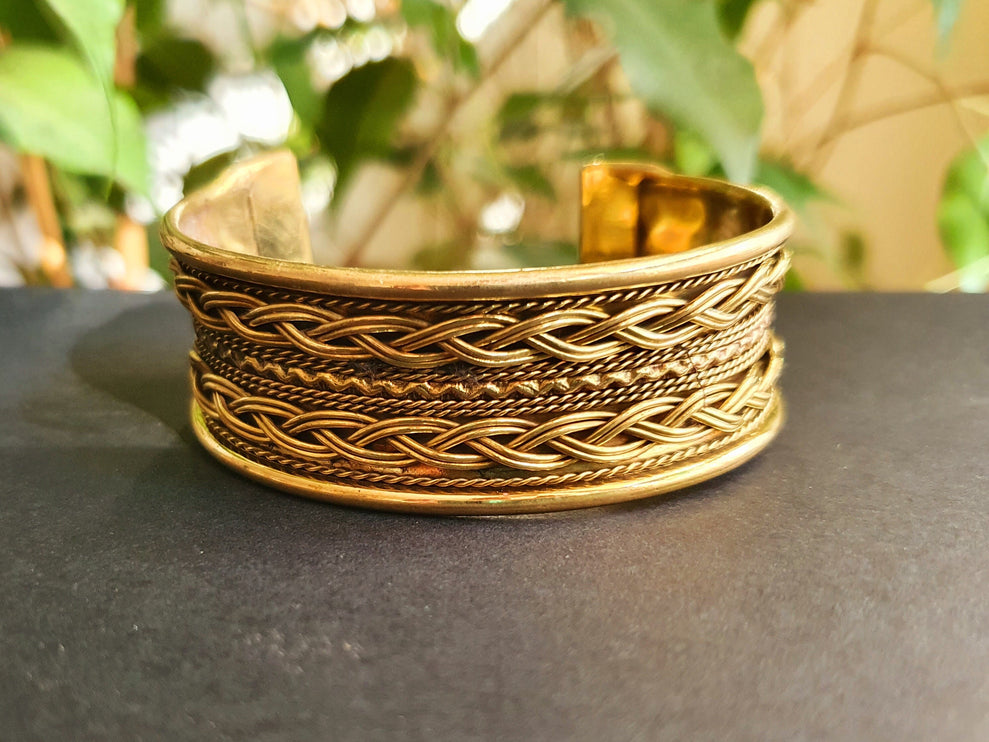 Small Brass Celtic Cuff Bracelet / Tribal / Mens Bracelet / Boho / Ethnic / Rustic / Bohemian / Hippie / Gypsy / Jewellery / Mens jewelery