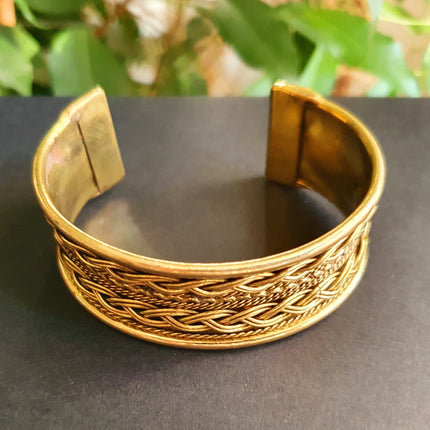 Small Brass Celtic Cuff Bracelet / Tribal / Mens Bracelet / Boho / Ethnic / Rustic / Bohemian / Hippie / Gypsy / Jewellery / Mens jewelery