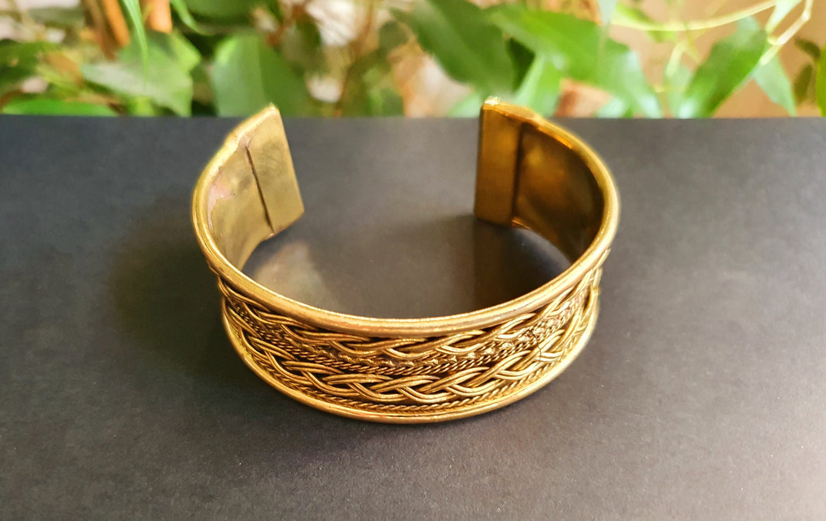 Small Brass Celtic Cuff Bracelet / Tribal / Mens Bracelet / Boho / Ethnic / Rustic / Bohemian / Hippie / Gypsy / Jewellery / Mens jewelery