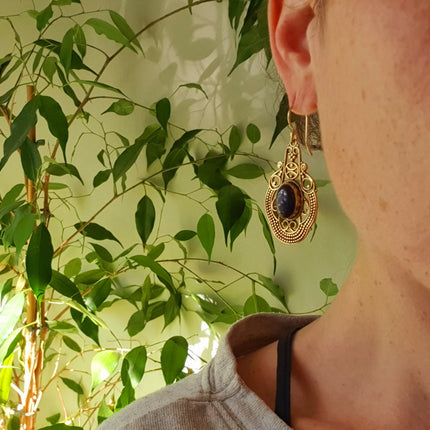 Large Turquoise Silver Drop Dangle earrings / Birth Stone / Ethnic / rustic, yoga, hippie, gypsy, pretty, psy, boho, bohemian, festival