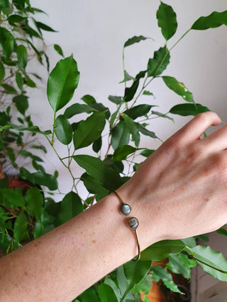 Labradorite Boho Bracelet / Silver Bangle / Ethnic / Rustic / Bohemian / Hippie / Gypsy / Psy / Chic / Jewellery / Body / Adjustable