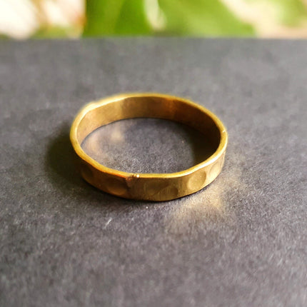 Simple Gold Ring Hammered Effect / Stacking Ring / Boho / Bohemian / Psy / Rustic / Tribal / Gypsy / Festival / Healing / Festival