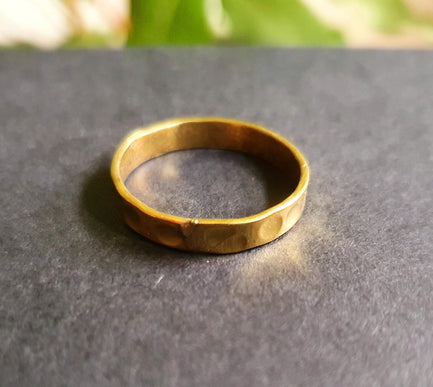 Simple Gold Ring Hammered Effect / Stacking Ring / Boho / Bohemian / Psy / Rustic / Tribal / Gypsy / Festival / Healing / Festival