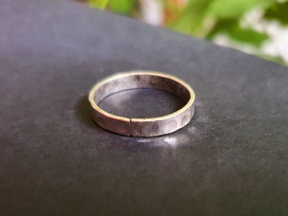 Simple Silver Ring Hammered Effect / Stacking Ring / Boho / Bohemian / Psy / Rustic / Tribal / Gypsy / Festival / Healing / Festival