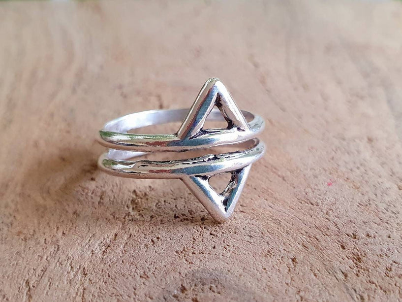 Boho Silver Ring / Boho / Stacking Ring / Bohemian / Psy / Rustic / Tribal / Gypsy / Festival / Healing / Festival