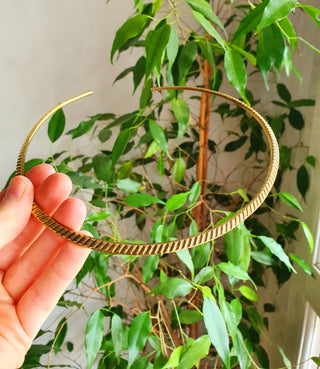 Ethnic Choker Brass Necklace / Rustic / Gypsy / Lightweight / Boho / Tribal / Hippie / Rustic / Vegan / Aztec