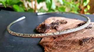 Ethnic Choker Silver Necklace / Rustic / Gypsy / Lightweight / Boho / Tribal / Hippie / Rustic / Vegan / Aztec