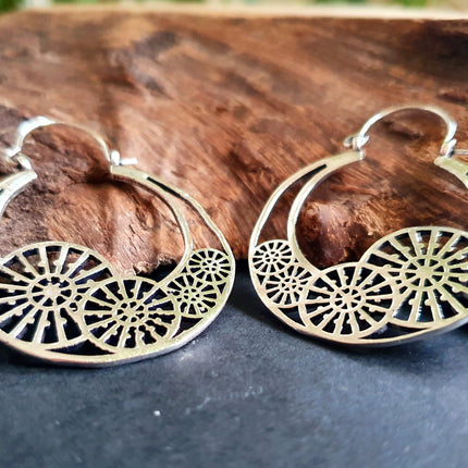 Steampunk Silver Earrings;, Geometric, rustic, yoga, hippie, gypsy, pretty, psy, boho, bohemian, festival