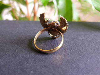 Gold Scarab Ring / Beetle Ring / Ancient Egypt / Brass