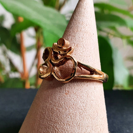 Gold Ohm Ring / Yoga / Om / Boho / Brass; Ethnic, Geometric, Small, Rustic, Yoga, Hippie, Gypsy, Pretty, Ssy, Boho, Bohemian, Festival