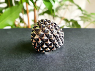 Large Silver Spike Ring, Steampunk Statement Ring, Mens Ring, Non Tarnish