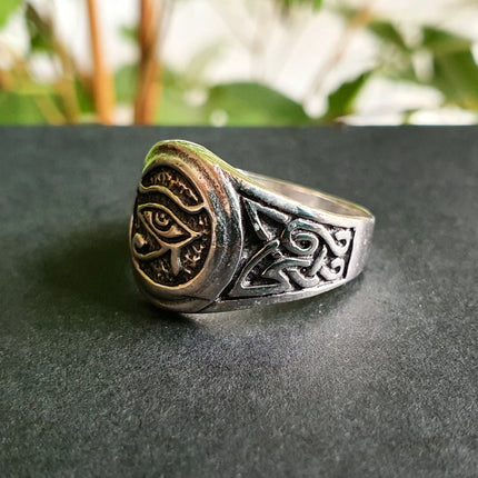 Eye of Horus Silver Ring / Ancient Egypt / Ra / Hieroglyphics / Ethnic / rustic, yoga, hippie, gypsy, pretty, psy, boho, bohemian, festival