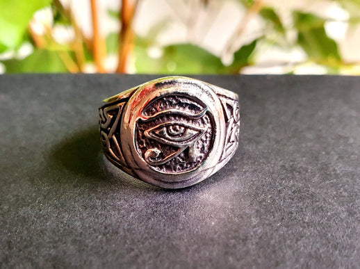 Eye of Horus Silver Ring / Ancient Egypt / Ra / Hieroglyphics / Ethnic / rustic, yoga, hippie, gypsy, pretty, psy, boho, bohemian, festival