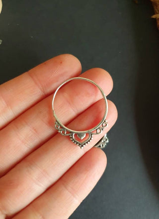 Small Boho Silver Hoop Earrings; Ethnic, Geometric, Small, Rustic, Yoga, Hippie, Gypsy, Pretty, Ssy, Boho, Bohemian, Festival