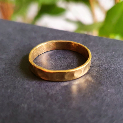 Simple Gold Ring Hammered Effect / Stacking Ring / Boho / Bohemian / Psy / Rustic / Tribal / Gypsy / Festival / Healing / Festival