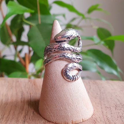 Silver Snake Ring / Brass / Ethnic, Geometric, rustic, yoga, hippie, gypsy, pretty, psy, boho, bohemian, festival