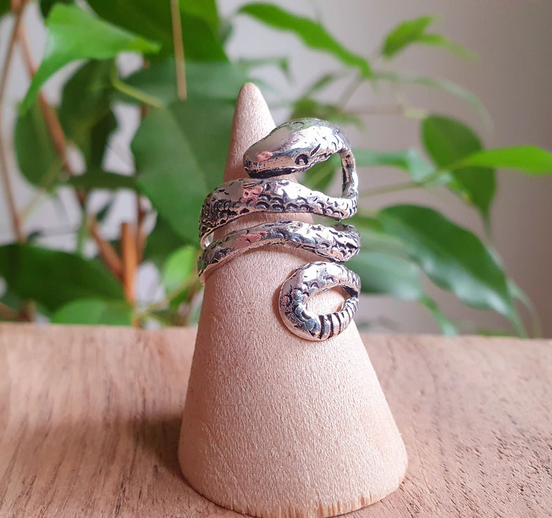 Silver Snake Ring / Brass / Ethnic, Geometric, rustic, yoga, hippie, gypsy, pretty, psy, boho, bohemian, festival