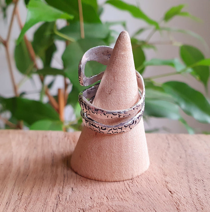 Silver Snake Ring / Brass / Ethnic, Geometric, rustic, yoga, hippie, gypsy, pretty, psy, boho, bohemian, festival