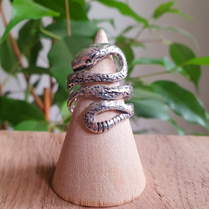 Silver Snake Ring / Brass / Ethnic, Geometric, rustic, yoga, hippie, gypsy, pretty, psy, boho, bohemian, festival