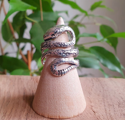 Silver Snake Ring / Brass / Ethnic, Geometric, rustic, yoga, hippie, gypsy, pretty, psy, boho, bohemian, festival