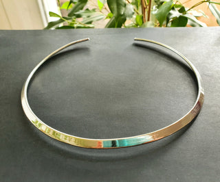 Silver Choker Brass Necklace / Rustic / Gypsy / Lightweight / Boho / Tribal / Hippie / Rustic / Vegan /