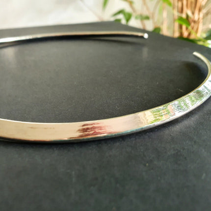 Silver Choker Brass Necklace / Rustic / Gypsy / Lightweight / Boho / Tribal / Hippie / Rustic / Vegan /