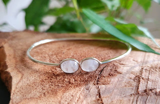Contemporary Moonstone Silver Bracelet / Bangle / Brass / Minimalist / Ethnic / Rustic / Bohemian / Hippie / Gypsy / Psy / Body / Adjustable