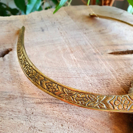 Ethnic Choker Brass Necklace / Rustic / Gypsy / Lightweight / Boho / Tribal / Hippie / Rustic / Vegan / Aztec