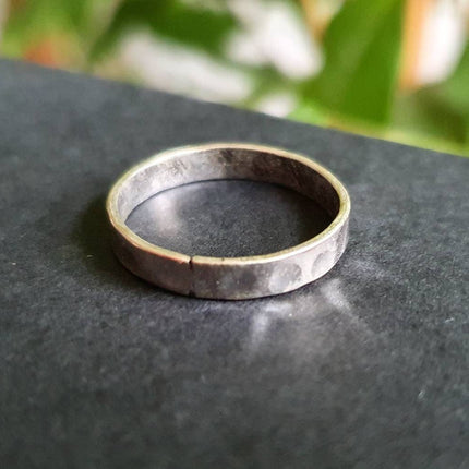 Simple Silver Ring Hammered Effect / Stacking Ring / Boho / Bohemian / Psy / Rustic / Tribal / Gypsy / Festival / Healing / Festival