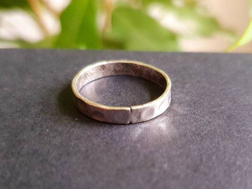 Simple Silver Ring Hammered Effect / Stacking Ring / Boho / Bohemian / Psy / Rustic / Tribal / Gypsy / Festival / Healing / Festival